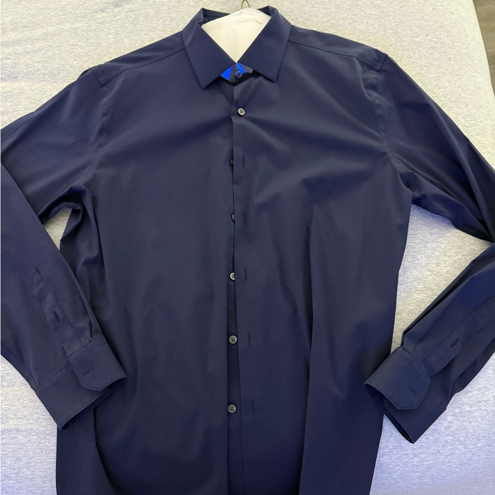 Alfani Blue Dress Shirt Classic Formal Wear